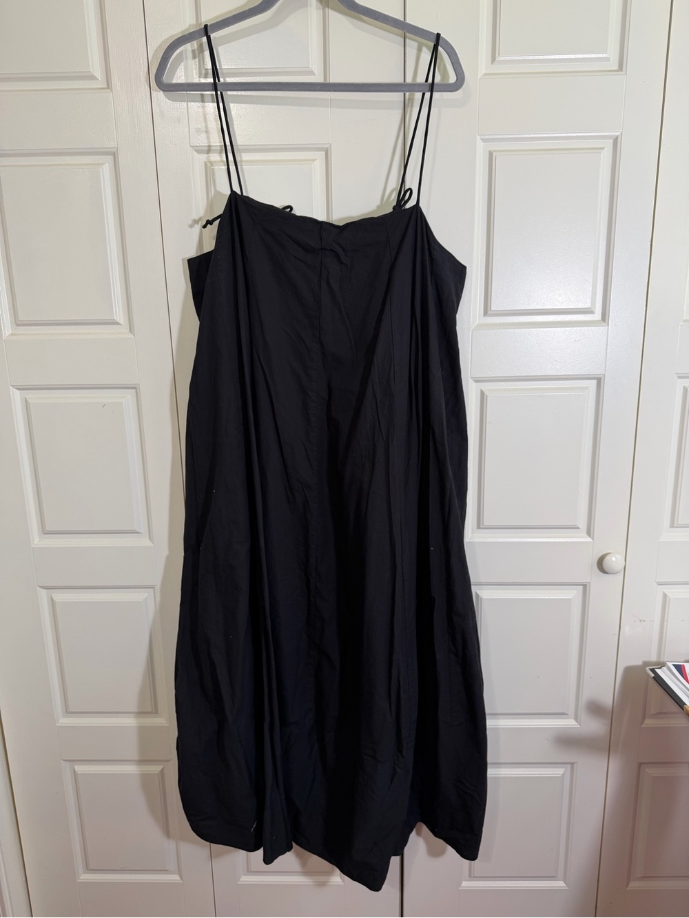 Free People Black Mini Slip Dress with Spaghetti Straps